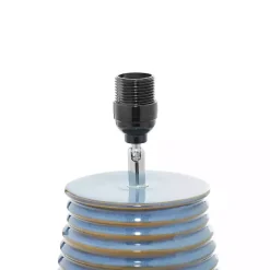 New Kirklands Home Blue Ribbed Stoneware Table Lamp White