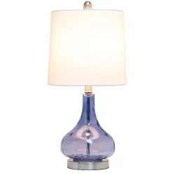 Discount Kirklands Home Rippled Glass Droplet Table Lamp Blue
