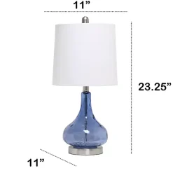 Discount Kirklands Home Rippled Glass Droplet Table Lamp Blue