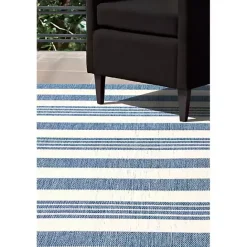 Discount Kirklands Home Robin Stripe Outdoor Rug, 8x11 Blue