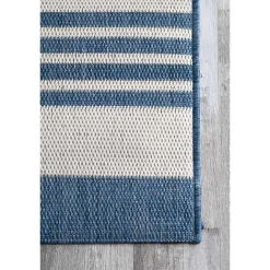 Discount Kirklands Home Robin Stripe Outdoor Rug, 8x11 Blue