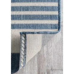 Discount Kirklands Home Robin Stripe Outdoor Rug, 8x11 Blue
