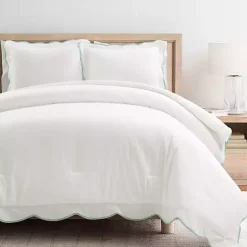 Discount Kirklands Home Blue Scalloped Edge 3-pc. King Comforter Set