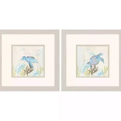 Sale Kirklands Home Blue Sea Turtle Frames Art Prints, Set of 2