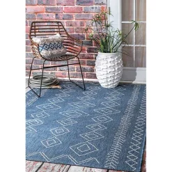 Outlet Kirklands Home Blue Serna Tribal Outdoor Area Rug, 8x11