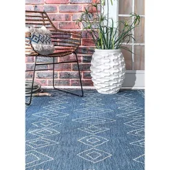 Outlet Kirklands Home Blue Serna Tribal Outdoor Area Rug, 8x11