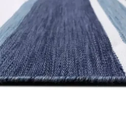 Clearance Kirklands Home Blue Shades Striped Indoor/Outdoor Scatter Rug
