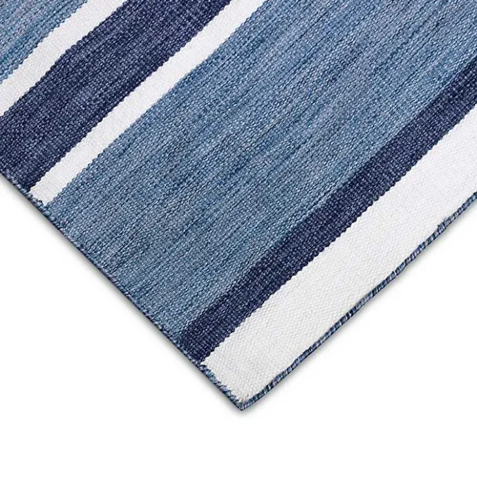 Kirklands Home Blue Shades Striped Indoor/Outdoor Area Rug, 7x9