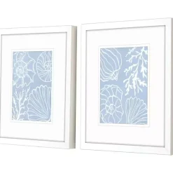 Online Kirklands Home Blue Shell Silhouettes Framed Art Prints, Set of 2