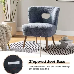 Clearance Kirklands Home Sherpa Barrel Accent Chair Blue