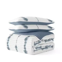 Sale Kirklands Home Blue Shibori Reversible 3-pc. Queen Quilt Set