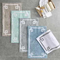 Outlet Kirklands Home Simple Trim Cotton Tufted Bath Mat, 40 in. Blue