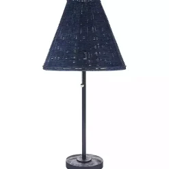 Outlet Kirklands Home Sirocco Table Lamp with Rattan Shade Blue