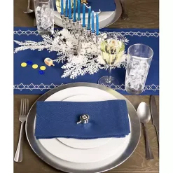 New Kirklands Home Blue Star of David Hanukkah Table Runner