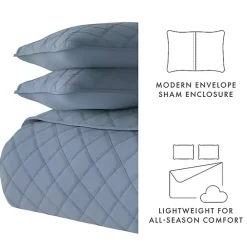 Clearance Kirklands Home Stitched Diamond 2-pc. Twin Quilt Set Blue