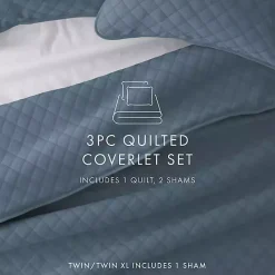 Best Kirklands Home Stitched Diamond 3-pc. King Quilt Set Blue