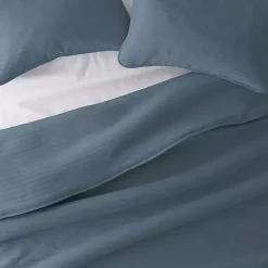 New Kirklands Home Stitched Stripes 3-pc. Queen Quilt Set Blue