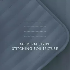 New Kirklands Home Stitched Stripes 3-pc. Queen Quilt Set Blue