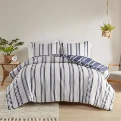 Online Kirklands Home Blue Stripe Jackson 3-pc. King Comforter Set