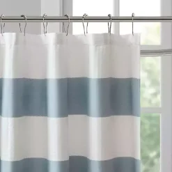 Best Kirklands Home Stripe Waffle Weave Shower Curtain Blue
