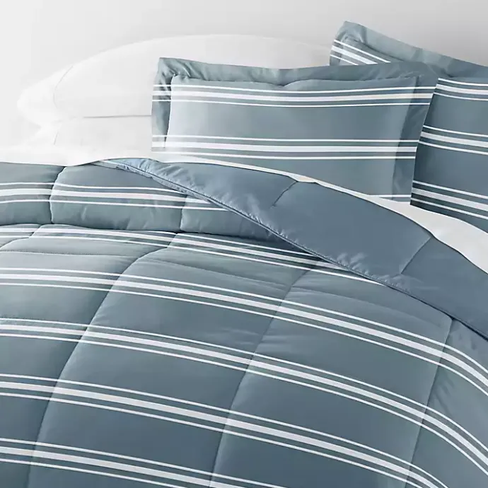 Online Kirklands Home Striped Reversible 3-pc. King Comforter Set Blue