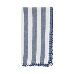 Kirklands Home Blue Striped Whipstich Napkins, Set of 4