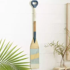 Online Kirklands Home Striped Wood Canoe Oar Wall Plaque Blue