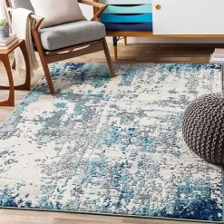 Outlet Kirklands Home Blue Sutton Contemporary Area Rug, 5x7