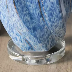Discount Kirklands Home Blue Swirl Ceramic Table Lamp White
