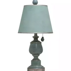 Kirklands Home Table Lamp with Chain Pull Blue