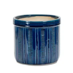 Online Kirklands Home Terracotta Abstract Decorative Pots, Set of 3 Blue