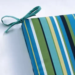 Discount Kirklands Home Blue Topanga Striped Outdoor Chair Cushion