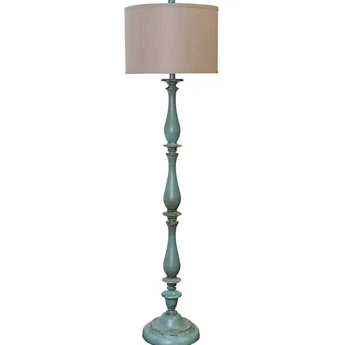 Sale Kirklands Home Blue Traditional Avignon Floor Lamp Tan