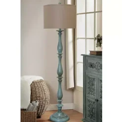 Sale Kirklands Home Blue Traditional Avignon Floor Lamp Tan