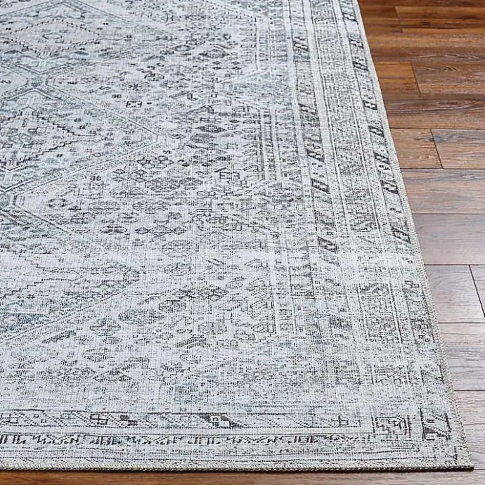 New Kirklands Home Traditional Washable Area Rug, 7x10 Blue