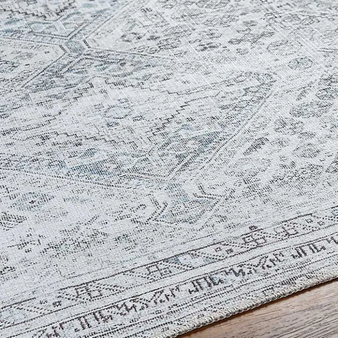 New Kirklands Home Traditional Washable Area Rug, 7x10 Blue
