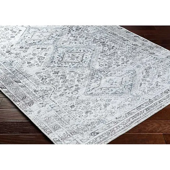 New Kirklands Home Traditional Washable Area Rug, 7x10 Blue