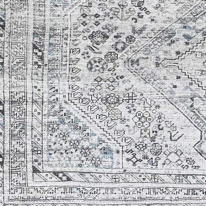 New Kirklands Home Traditional Washable Area Rug, 7x10 Blue