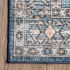 Online Kirklands Home Blue Tribal Motif Washable Area Rug, 5x8