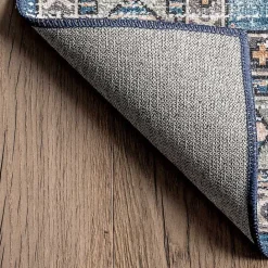 Online Kirklands Home Blue Tribal Motif Washable Area Rug, 5x8