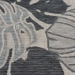 New Kirklands Home Tropical Leaf Indoor/Outdoor Area Rug, 5x7 Blue
