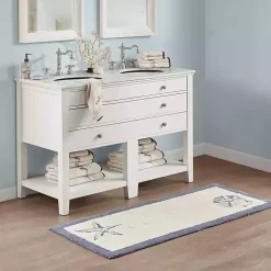 Best Kirklands Home Blue Tufted Seashell Bath Runner