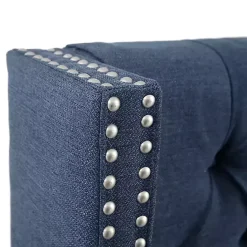 Online Kirklands Home Tufted Upholstered Metal Leg Queen Headboard Blue