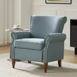 Kirklands Home Upholstered Henry Armchair Blue
