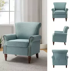 Kirklands Home Upholstered Henry Armchair Blue