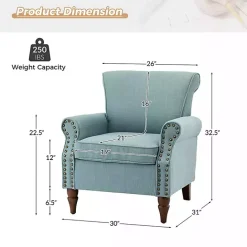 Kirklands Home Upholstered Henry Armchair Blue