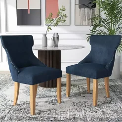 Online Kirklands Home Upholstered Wingback Dining Chairs, Set of 2 Blue