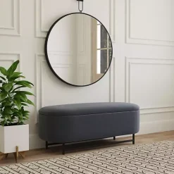Sale Kirklands Home Velvet Metal Storage Bench Blue