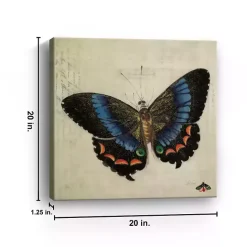 Clearance Kirklands Home Blue Vintage Butterfly Canvas Art Print