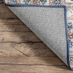 Clearance Kirklands Home Vintage Floral Washable Area Rug, 5x8 Blue